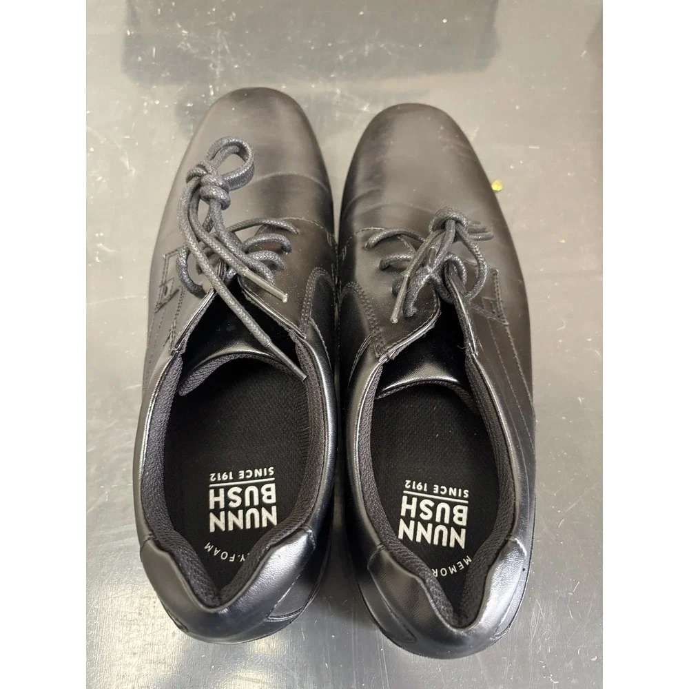 Nunn Bush Men's Black Lace-Up Dress Shoes Slip Resistant Memory Foam US 10.5M
